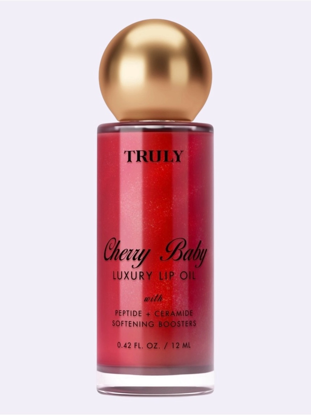 NEW TRULY Cherry Baby Luxury Lip Oil 0.42 fl oz Peptide + Ceramide Red Tint